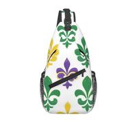 Mardi Gras - Borsa a tracolla con motivo Mardi Gras, borsa a tracolla, da viaggio, escursionismo, per donne e uomini, nera, taglia unica, Nero, One Size