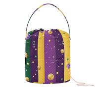 Mardi Gras Carnevale Crochet Storage Crochet Bag Organizer con fori Borsa di Immagazzinaggio per Maglia Crochet Storage Crochet