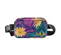 Mardi Gras Carnevale Maschere Fiori Simpatico Mardi Gras Mardi Gras Marsupio Borsa a Tracolla per Donne Uomini Resistente all'acqua Borsa a Tracolla da Viaggio Essenziale con Cinghia Regolabile