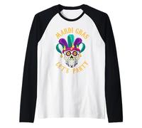 Mardi Gras Costume Camicia Fun Beads Masquerade Skull Voodoo Maglia con Maniche Raglan