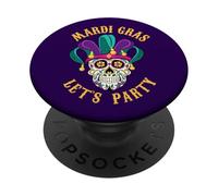 Mardi Gras Costume Camicia Fun Beads Masquerade Skull Voodoo PopSockets PopGrip Adesivo