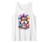 Mardi Gras Coton de Tulear Dog Opere d'Arte Canotta