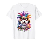 Mardi Gras Coton de Tulear Dog Opere d'Arte Maglietta