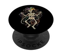Mardi Gras Danza Scheletro Retro Vintage Party PopSockets PopGrip Adesivo