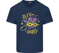 Mardi Gras Facciamo Festa Maglietta In Cotone A V Per Uomo