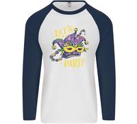 Mardi Gras Facciamo Festa Uomo L/S Maglietta Baseball