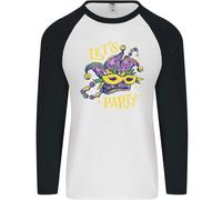 Mardi Gras Facciamo Festa Uomo L/S Maglietta Baseball