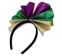 Mardi Gras, fascia da donna con fiocco, fascia per fiocchi per capelli con paillettes per le vacanze, decorazione per fascia di Mardi Gras, fasce per fiocchi carini, accessorio per capelli