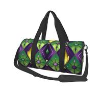 Mardi Gras Fleur De Lis Borsone da viaggio colorato Zigzag borsa da palestra per uomini e donne, borsone sportivo, bagaglio a mano per viaggi di fine settimana, lavoro, campeggio