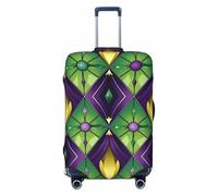 Mardi Gras Fleur De Lis Valigia, Copertura per valigia, colorata a zigzag, elastica, antigraffio, antipolvere, adatta per bagagli da 45,7 a 53,3 cm