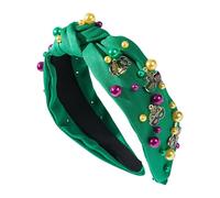 Mardi Gras Headband, Rhinestone Carnival Wide Headband, Jeweled Knot Hairband In, Thick Carnival Parade For Festive Outfits And Celebrations