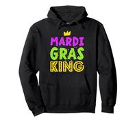 Mardi Gras King Crown Festive Parade Carnevale Felpa con Cappuccio