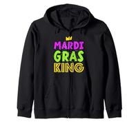 Mardi Gras King Crown Festive Parade Carnevale Felpa con Cappuccio