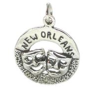 Mardi Gras Mask New Orleans charm in argento sterling .925 x 1 Maschere charms