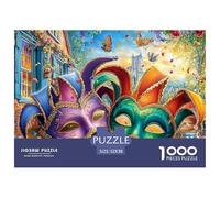 Mardi Gras MasksArtisanal Jigsaw Puzzles for Adults Comprising 1000 Precisely-Cut Advanced Challenging Puzzle Game Pieces - A Premium And Satisfying Gift Selection for Adults And Kids Age 12 Years Up