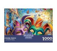 Mardi Gras MasksColossal Jigsaw Puzzles for Adults A Vast Collection of 1000 Advanced, Seemingly Impossible Challenging Puzzle Game Pieces - A Majestic Gift for Determined Adult And Young Adult Enthu