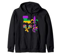 Mardi Gras New Orleans Felpa con Cappuccio
