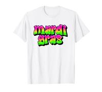 Mardi Gras New Orleans Mobile Alabama Rosa Verde Graffiti Maglietta