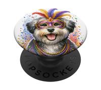 Mardi Gras Russo Tsvetnaya Bolonka Cane PopSockets PopGrip Adesivo