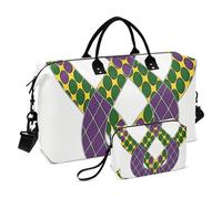 Mardi Gras Snake Viola Giallo Decorativo Duffel Bag Viaggio Tote Gym Bag con Cinghia Regolabile per Yoga Grande Capacità Bolsa para Palestra para Mujer