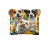 Mardi Gras Sugar Skull - Portamonete da uomo, per rossetti, rossetti, portamonete, Cani in un campo di girasoli, Motivo: