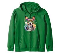 Mardi Gras Teddy Roosevelt Terrier Felpa con Cappuccio