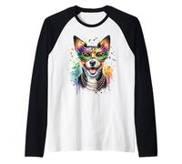 Mardi Gras Teddy Roosevelt Terrier Maglia con Maniche Raglan
