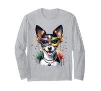 Mardi Gras Toy Fox Terrier Maglia a Manica