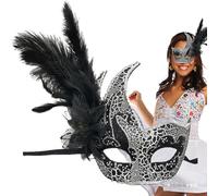 Mardi Mardi - Copertura per il viso a mezza occhio, per carnevale, in maschera, di lusso per carnevale, maschera, Halloween, cosplay