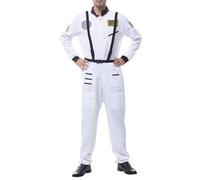 Mardi - Tuta spaziale per cosplay, feste di gruppo, spettacoli, cosplay, astronauta, Halloween (bianco, M)