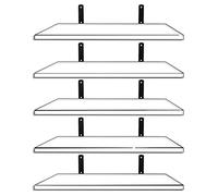 Mardili Mensole in legno da parete, set di 5 mensole rustiche (bianco), 42 x 15 x 1,5 cm