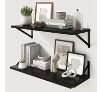 Mardili Scaffali da parete da 20,3 cm, in legno, 24 x 8 cm, colore nero