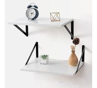 Mardili Set di 2 mensole da parete in legno, 30,5 cm di larghezza x 30,5 cm di profondità, colore bianco