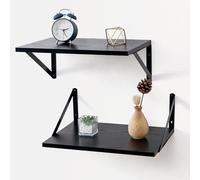Mardili Set di 2 mensole da parete in legno, 30,5 cm x 30,5 cm (larghezza x profondità), colore: nero