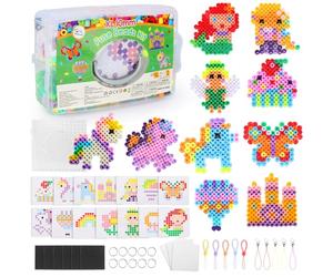 Mardo Set di Perline da Stirare da 10 mm, 1400 Pezzi per Bambini, XL con Scatola Portaoggetti, Perline da Stirare, Piastre, Modelli e Carta da Stiro, Set di Perline per Fai da te, Regalo per Bambini