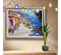 Mare 5D Diamond Painting Kit Completo con Crystal Art e Diamantini per Adulti,Strada Pittura Diamante Fai Da Te Grandi (50x40cm),Strass Ricamo a Punto Croce per Decorazione Casa e Pareti 58F-1743
