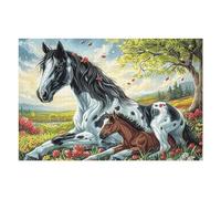 Mare And Foal Puzzle 1000 Pezzi Relax Solitario Post Lavoro Luminous Enchanted Beasts Rompicapo Per Momenti Di Pace Attività Antistress Naturale Regalo Per Chi Ama 1000 PCS
