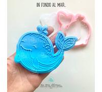 Mare Balena whale Estate Cookie Cutter Formine Biscotti 10cm Circa
