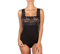 MaRe Canotta Donna Spalla Larga Pizzo - Intimo Termico Elegante Micro Lana Merinos Calda, Art. 417 (IT, Testo, S, Regular, Regular, Nero)