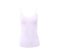 MaRe Canotta Intima Donna Canottiera Scollo a V con Pizzo Sottogiacca in 100% Puro Cotone Leggero Estivo Top Spalla Stretta 100% Made in Italy (Bianco, 6/XL)