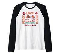 Mare di Cortez - Peace Love Beach Maglia con Maniche Raglan