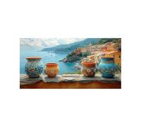 Mare Diamond Painting Kit Completo, Diamond Painting Piccola città, Diamante Dipingere con i Numeri Adulti 70x140 cm, 5D Diamantini Crystal Art Kit Pittura Bambini, Decorazioni Parete Regalo 2ZSH-1219