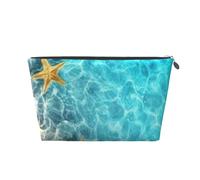 Mare estivo della spiaggia delle conchiglie delle stelle marine, Borsa da toilette Borsa per trucco Borsa per cosmetici Borsa da toilette da viaggio portatile