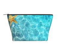Mare estivo della spiaggia delle conchiglie delle stelle marine, Borsa da toilette Borsa per trucco Borsa per cosmetici Borsa da toilette da viaggio portatile