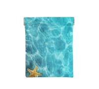 Mare estivo della spiaggia delle conchiglie delle stelle marine, Spremere il portafoglio superiore da donna Borsa portaoggetti Piccola portamonete Portamonete