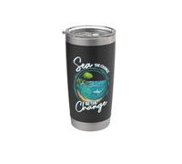 Mare Il Cambiamento Essere Il Cambiamento Ocean Conservation Ocean Day Bicchiere termico in acciaio inox doppia parete