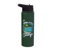 Mare Il Cambiamento Essere Il Cambiamento Ocean Conservation Ocean Day Stainless Steel Insulated Water Bottle