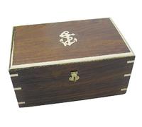 Mare-me - Scatola in legno con ancora, 26 cm