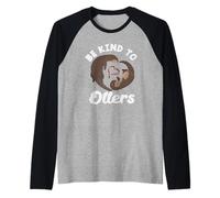 Mare Otter Cartone Animato Cuore Tipo Maglia con Maniche Raglan