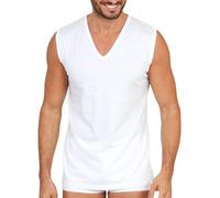 MaRe Smanicato Intimo Uomo Canottiera in 100% Puro Cotone Canotta Ampio Scollo a V Profondo Maglietta T-Shirt Senza Maniche Spalla Larga Maglia Estiva Primaverile Leggera Assorbente Made in Italy